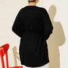 Side Slit Double Sleeve Tunic Black - Imagen 3