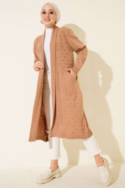 Side-Seamed Tied Cardigan Latte