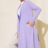 Side-Seamed Tied Cardigan Lilac