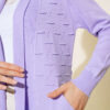 Side-Seamed Tied Cardigan Lilac - Afbeelding 4