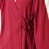 Side Tie Kimono Two-Piece Set Burgundy - Image 4