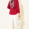 Button Detail Side Shirt Burgundy - Image 3