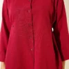 Button Detail Side Shirt Burgundy - Image 4