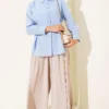 Button Detail Side Shirt Ice Blue - immagine 2