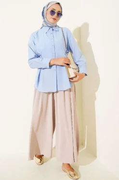 Alternative view of Button Detail Side Shirt Ice Blue