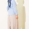 Button Detail Side Shirt Ice Blue - immagine 3