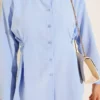 Button Detail Side Shirt Ice Blue - immagine 4