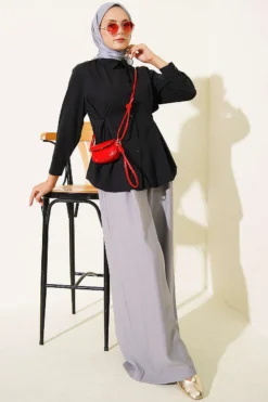 Alternative view of Button Detail Side Shirt Black