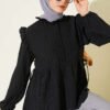 Side-Tie French Terry Tunic Black
