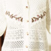 Leaf Embroidered Openwork Short Knit Cardigan Ecru – Bild 4