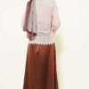 Leaf Embroidered Openwork Short Knit Cardigan Powder Pink - Imagen 3