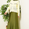 Leaf Embroidered Openwork Short Knit Cardigan Yellow - immagine 2