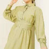 ⁦Half Buttoned Waist Tie Dress⁩ - الصورة ⁦2⁩