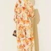 Half Buttoned Ankle Cuffed Dress Tan - Imagen 3