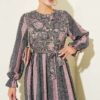 Half Button Floral Trimmed Dress Smoke – Bild 2
