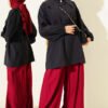 Half Buttoned Drawstring Tunic Black – Image 2