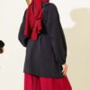 Half Buttoned Drawstring Tunic Black – Image 3