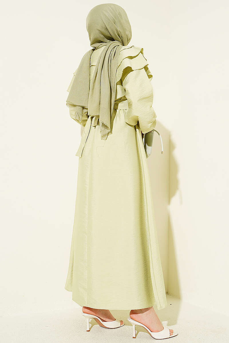 Half Buttoned Tiered Sailor Collar Dress Hazel - Image 3
