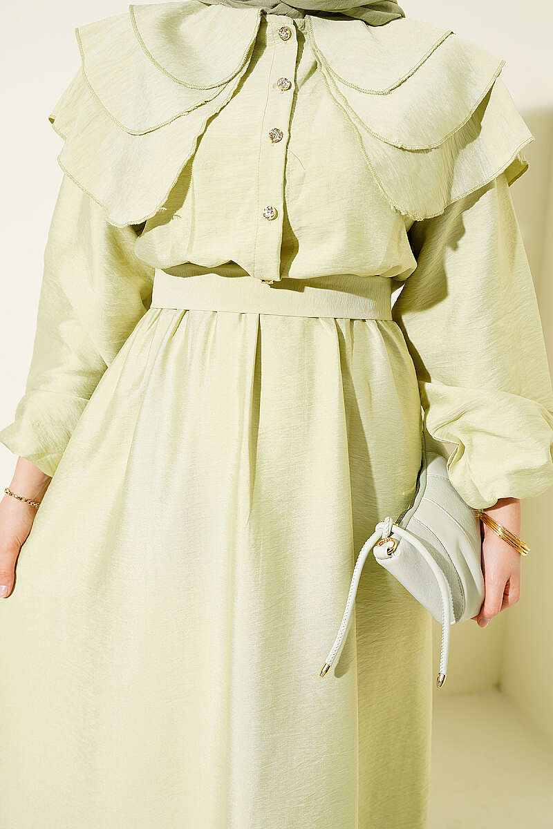Half Buttoned Tiered Sailor Collar Dress Hazel - Image 4