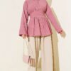 Half Button Front Tied Tunic Rose Dust – Image 2