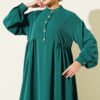 Half Button Oversized Dress Emerald - Imagen 2