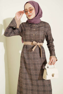 Alternative view of Half Button Flounce Detail Dress Purple