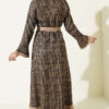 Half Button Flounce Detail Dress Green – Image 3