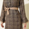 Half Button Flounce Detail Dress Green – Image 4