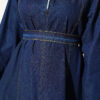 Half-Zip Belted Denim Dress Navy Blue - Image 4