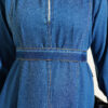 Half-Zip Belted Denim Dress Blue - Image 4