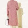 Textured Stripe Knit Cardigan Rose Dust – Image 3