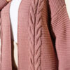 Textured Stripe Knit Cardigan Rose Dust – Image 4