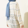 Horizontal Striped Openwork Knit Cardigan Beige - Image 3