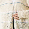 Horizontal Striped Openwork Knit Cardigan Beige - Image 4