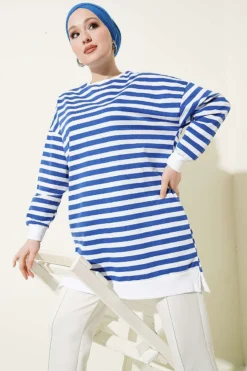 Horizontal Wide Striped Tunic