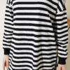 ⁦Horizontal Wide Striped Tunic Black⁩ - الصورة ⁦4⁩