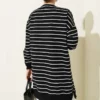 Striped Ribbed Tunic Black – Image 3