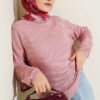 Zebra Print Knitted Sweater Rose Dust