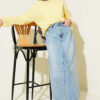 Zebra Print Knitted Sweater Yellow - immagine 2
