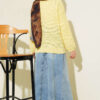 Zebra Print Knitted Sweater Yellow - immagine 3