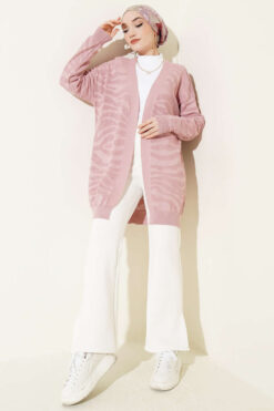 Alternative view of Zebra Print Knit Cardigan Rose Dust