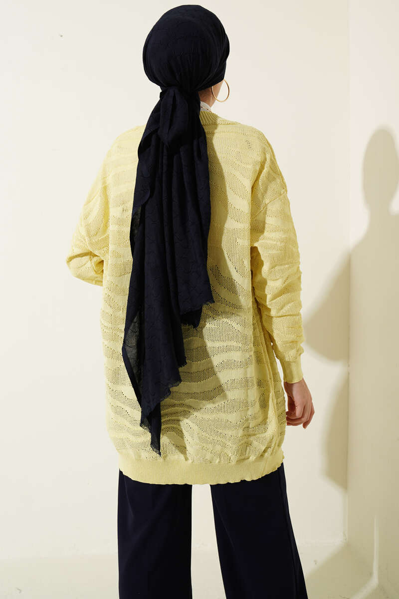 Zebra Print Knit Cardigan Yellow - Afbeelding 3