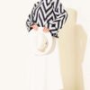 Zigzag Pattern Knit Sweater Navy Blue - Image 2