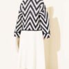 Zigzag Pattern Knit Sweater Navy Blue - Image 3