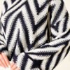 Zigzag Pattern Knit Sweater Navy Blue - Image 4