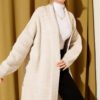 Zigzag Textured Knit Long Cardigan Stone – Image 2