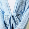 Chevron Patterned Open-Front Knit Cardigan with Belt Blue - Afbeelding 4