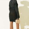 Chevron Patterned Open-Front Knit Cardigan with Belt Emerald – Bild 3