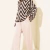 Zigzag Pattern Openwork Knit Sweater Brown – Image 2
