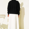 Chevron Patterned Knit Cardigan with Gold Buttons Black - immagine 3